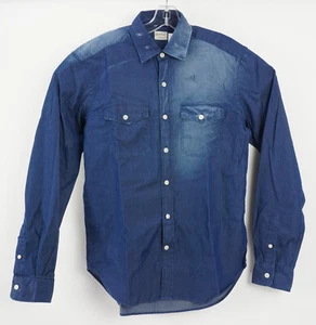 NWOT Culturata Garment Washed Indigo Soft Denim Men's Medium L/S Western Shirt - Picture 1 of 10