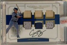 COREY SEAGER 03/15 Auto Six Swatch Holo Gold 2017 Panini National Treasures