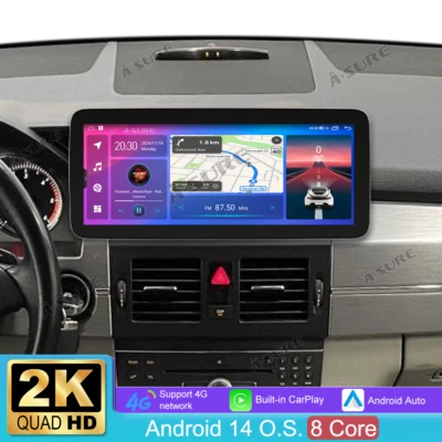 12" Für Mercedes-Benz GLK-Klasse X204 2008-2012 Android 14 Autoradio Navi GPS 2K - Bild 1 von 4
