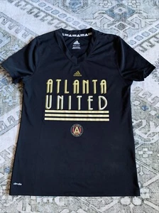 Atlanta United Shirt Youth Medium 10/12 Climalite Black MLS Merch Adidas Vneck - Picture 1 of 7