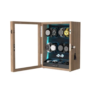 Automatic 8 Watch Winder LED Light With 4 Extra Storage Box With Mabuchi Motor - Imagen 1 de 12