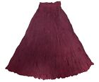 Vintage Circle T Marilyn Lenox Burgundy Red Elastic Waist Pleated Maxi Skirt Med