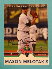 2013 Perfect Game, Cedar Rapids Kernels - MASON MELOTAKIS - autographed 