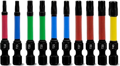 50mm Torx Bit Set S2-Stahl Bit Set Torx mit 1/4" Sechskantschaft Schraubenschlüs - Bild 1 von 4