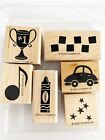 Stampin Up Special Events Set Of 6 Rubber Stamps Trophy Car Music Note Stars