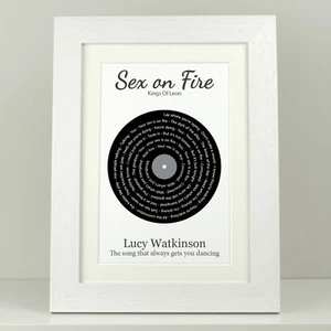 Personalised Song Lyrics / Anniversary Vinyl Record / Birthday Gift for Her Him  - Picture 1 of 11