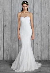 BHLDN Nicole Miller Perry Mermaid lace Wedding Bridal Gown GI10001 Sz 10 $1,400 - Picture 1 of 9