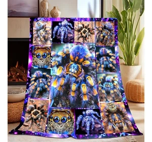 Tarantola Ragno Coperta Regali per Donna Uomo Bambini Adulti 50"x40" - Foto 1 di 6