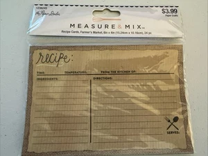 Nuevo Pack Sellado 4" x 6" TARJETAS DE RECETAS A MEDIDA Y MEZCLA (24) - Imagen 1 de 2