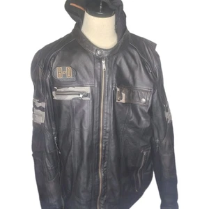 Harley Davidson Mens Bridgeport Black Leather Jacket Size 3XL 3-in-1  97030-19VM - Picture 1 of 24