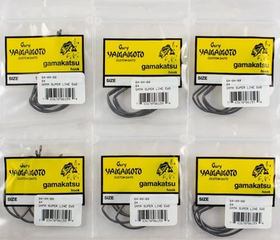 (LOTE DE 6) GANCHO GUSANO GARY YAMAMOTO GAMA SUPER LINE EWG 6/0 64-04-60 M4101 Foto 1 de 2