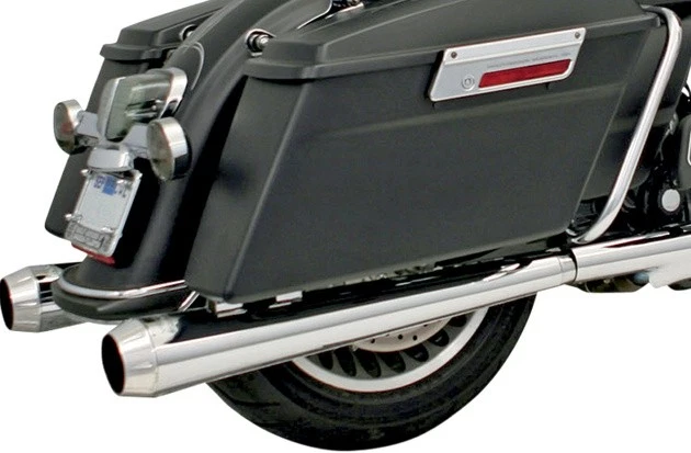 Bassani Megaphone Slip-On Mufflers With Performance Baffles 4" Chrome #FLH-517L - Image 1 of 1
