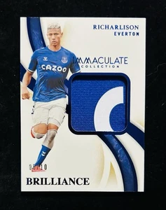 2020 Panini Immaculate Richarlison Match Worn Patch Sapphire Card #/10 Everton - Picture 1 of 2