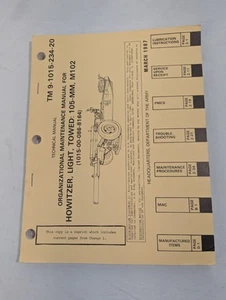 US ARMY 1987 TM 9-1015-234-20 Howitzer Light Towed M102 - Picture 1 of 6