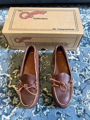 Sapatos femininos Quoddy couro marrom mocassim barco feitos nos EUA tamanho 6 - Imagem 1 de 4