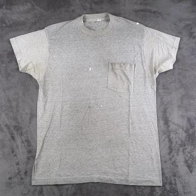 Camiseta en blanco vintage de los 90 BVD para hombre XL puntada única gris camiseta de bolsillo hecha en EE. UU. Foto 1 de 4