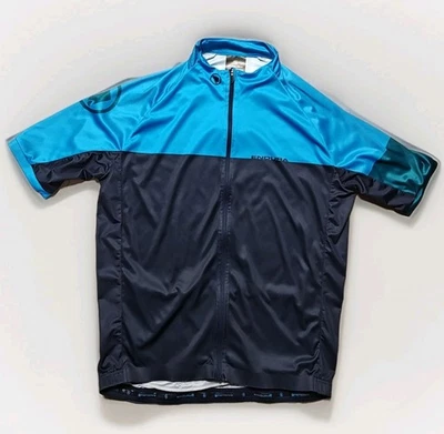 Endura Hyperion Cycling Jersey Jacket Mens Large Blue Navy Full Zip Rear Pockets - Image 1 of 4