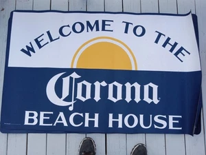 WELCOME TO THE CORONA BEACH HOUSE  3' X 5'  MAN CAVE FLOOR RUBBER BAR MAT - Imagen 1 de 3