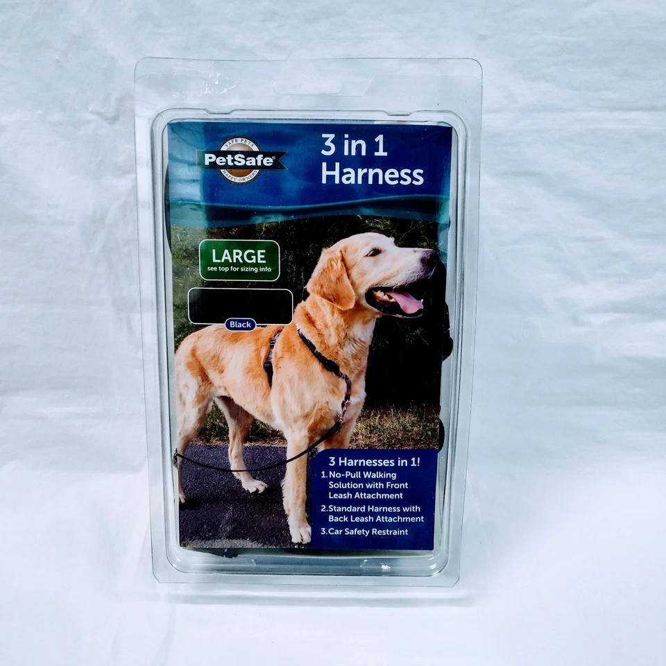 PetSafe 3 In1 Pet Harness Large Black