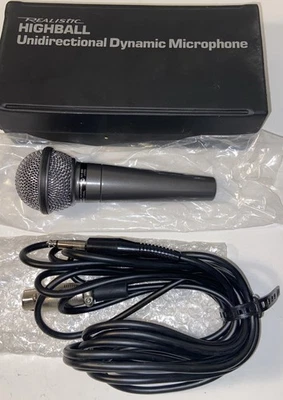 Micrófono Dinámico Unidireccional Highball REALISTA 33-984B + Caja Nuevo de Lote Antiguo Foto 1 de 4