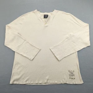 Polo Jeans Co Ralph Lauren Shirt Mens XL Cream Henley Made In USA 90s Vintage - Picture 1 of 10