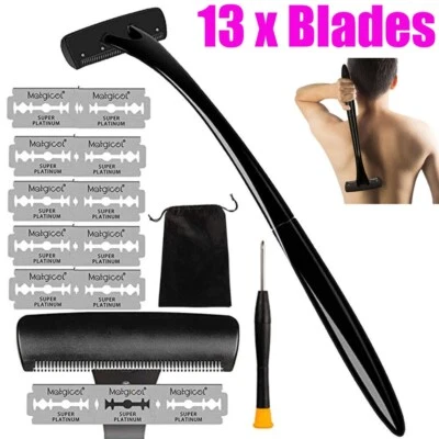 Men Back Razor Shaver Groomer Full Body Leg Hair Removal Trimmer Long Handle Set - Image 1 of 4