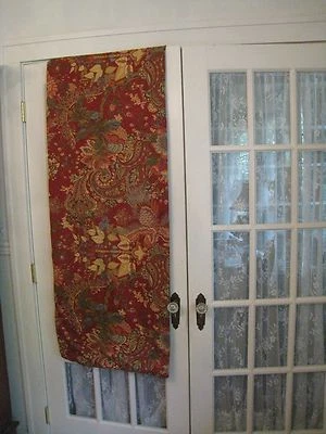 POTTERY BARN"CARLA"PAISLEY FLORAL / BIRDS~RUST~GREEN~GOLD~PINK~QUEEN DUVET #222 - Image 1 of 4