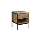 New Urban Wooden 1 Drawer Bedside Table Crafted With Black Metal Frame NEXT DAY