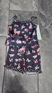 NWT NICK & NORA GIRLS PAJAMA SET SATIN DEER XS 4/5 - Picture 1 of 1