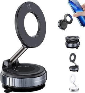 Shopellox Cell Phone Holder, Portable Vacuum Magnetic Car Phone Holder - Picture 1 of 14