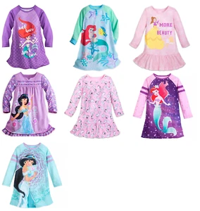 Disney Store Ariel Jasmine Nightshirt Nightgown Princess Long Sleeve New - Picture 1 of 38