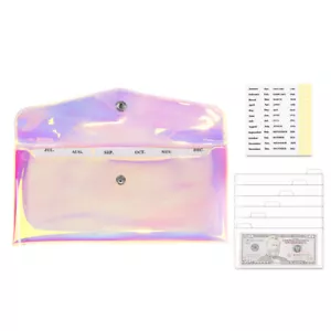 Cash Envelope Wallet 6pcs Budget Money Divider with Pockets and 2pcs Tab Sticker - Picture 1 of 17