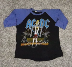 Vintage AC/DC Mens Shirt Extra Large Black Flick of the Switch Single Stitch - Picture 1 of 8