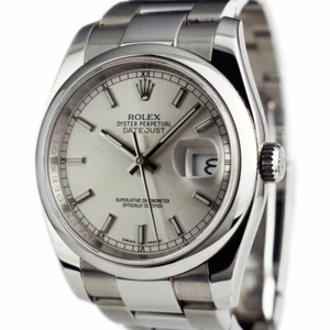 ROLEX - Mens Stainless DateJust 36 Silver Index Dial Box 116200 - SANT BLANC - Picture 1 of 11