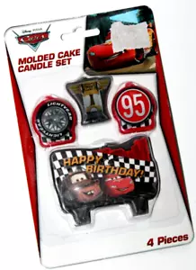 Disney Pixar Cars Cars 95 Lightning McQueen Mater Molded Cake Candle Set 4 Pcs - Picture 1 of 2