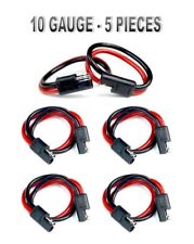5 pack 12" 10 Gauge 2 Pin Quick Disconnect Audiopipe Polarized Wire Harness