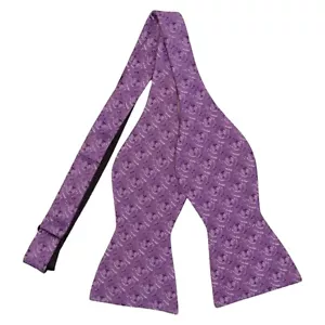 COCKTAIL EXPRESSIONS Mens Bow Tie SELF TIE 100% Silk Lavender Adjustable Bowtie - Picture 1 of 4