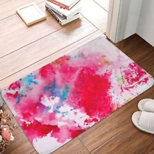 Pink Arts Bath Non-Slip Carpet Rose Red Splash Ink Flannel Mat Entrance Doormat
