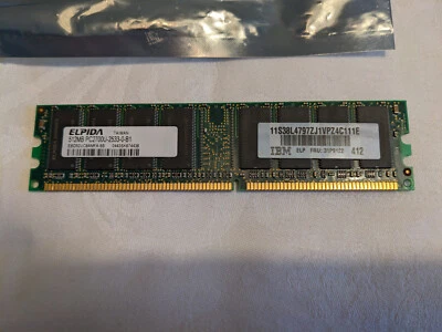 512MB Memory Elpida IBM EBD52UC8AMFA-6B  PC2700U-2533-0-B1 - Image 1 of 4