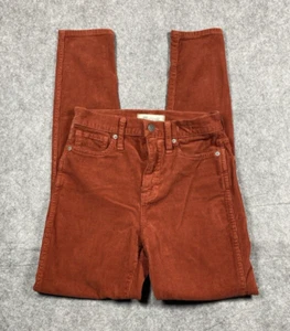 Madewell Pants Womens 25 Rust Red Corduroy 10" High Rise Skinny Boho Cowgirl - Picture 1 of 15