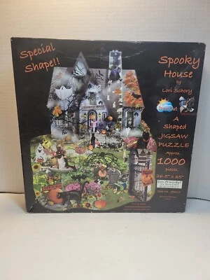  Sealed Spooky House Puzzle SunsOut Lori Schory Halloween Shaped 1000 Pc Ghost  - Image 1 of 4