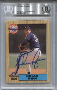 1987 Nolan Ryan Topps Tiffany AUTO SIGNED 757 Astros BGS BAS AUTHENTIC AUTOGRAPH