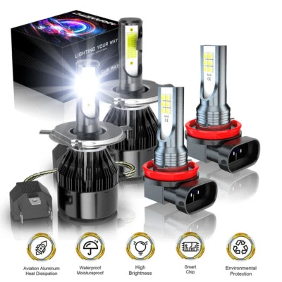 FIT Mini Cooper Clubman 2017 2018 H4+H11 LED Headlight Kit Hi-Lo + Fog Light 2x - Image 1 of 4