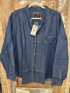 Woolrich Denim Button Down Collared Shirt Men’s 2xl New - Picture 1 of 12