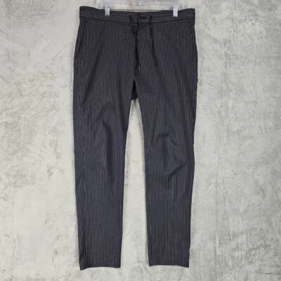 Calvin Klein Pants Mens Size L Dark Navy Pinstripe Business Casual Drawstring - Image 1 of 4