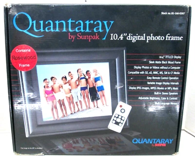 Quantaray by Sunpak 10.4" Digital Photo Frame in Rosewood - READ - Image 1 of 4