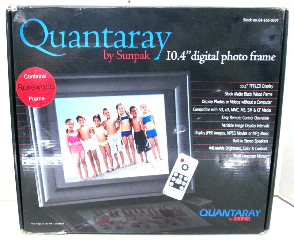 Quantaray by Sunpak 10.4" Digital Photo Frame in Rosewood - READ - Image 1 of 4