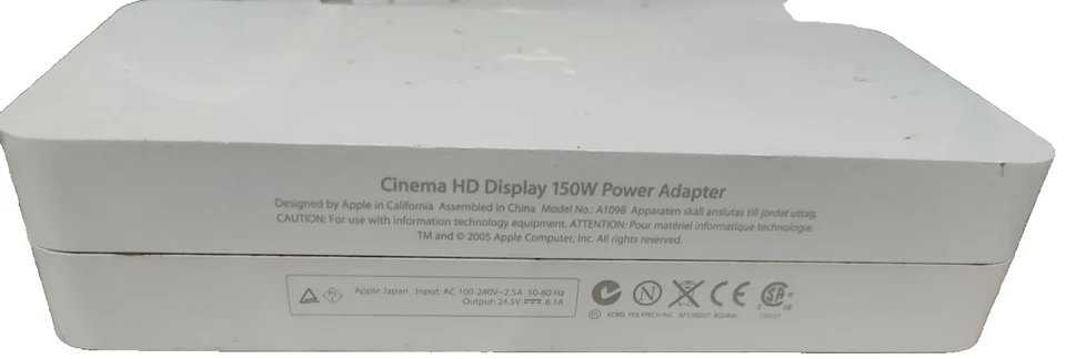 Apple Cinema HD Display 150W Power Adapter mit stromkabel - Bild 1 von 3