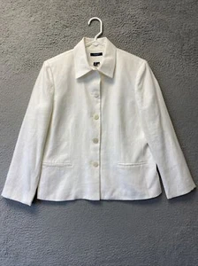 Chaps Women Blazer White  5 Button Size 14 Fully Lined Jacket SLIM /115-37 - Picture 1 of 10