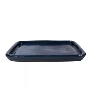 Blue Rectangle Bonsai Drip Tray | 160x120 | Glazed Ceramic Drip Tray - Picture 1 of 1
